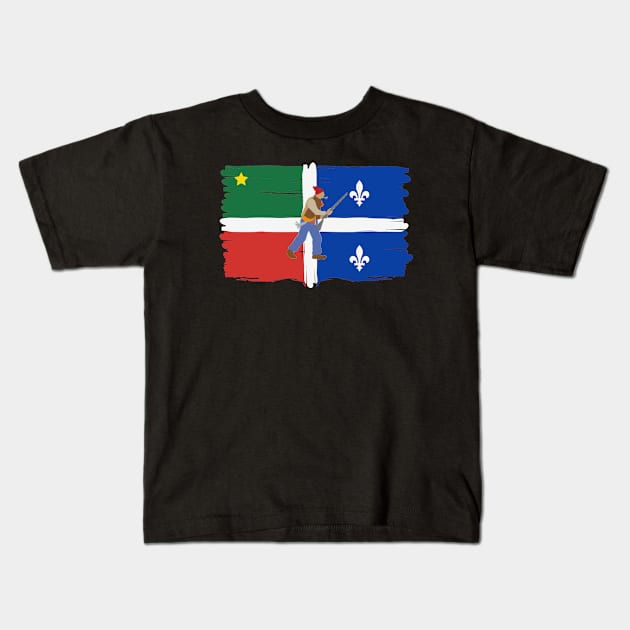 Drapeau patriote Quebecois Kids T-Shirt by JulieVie Design